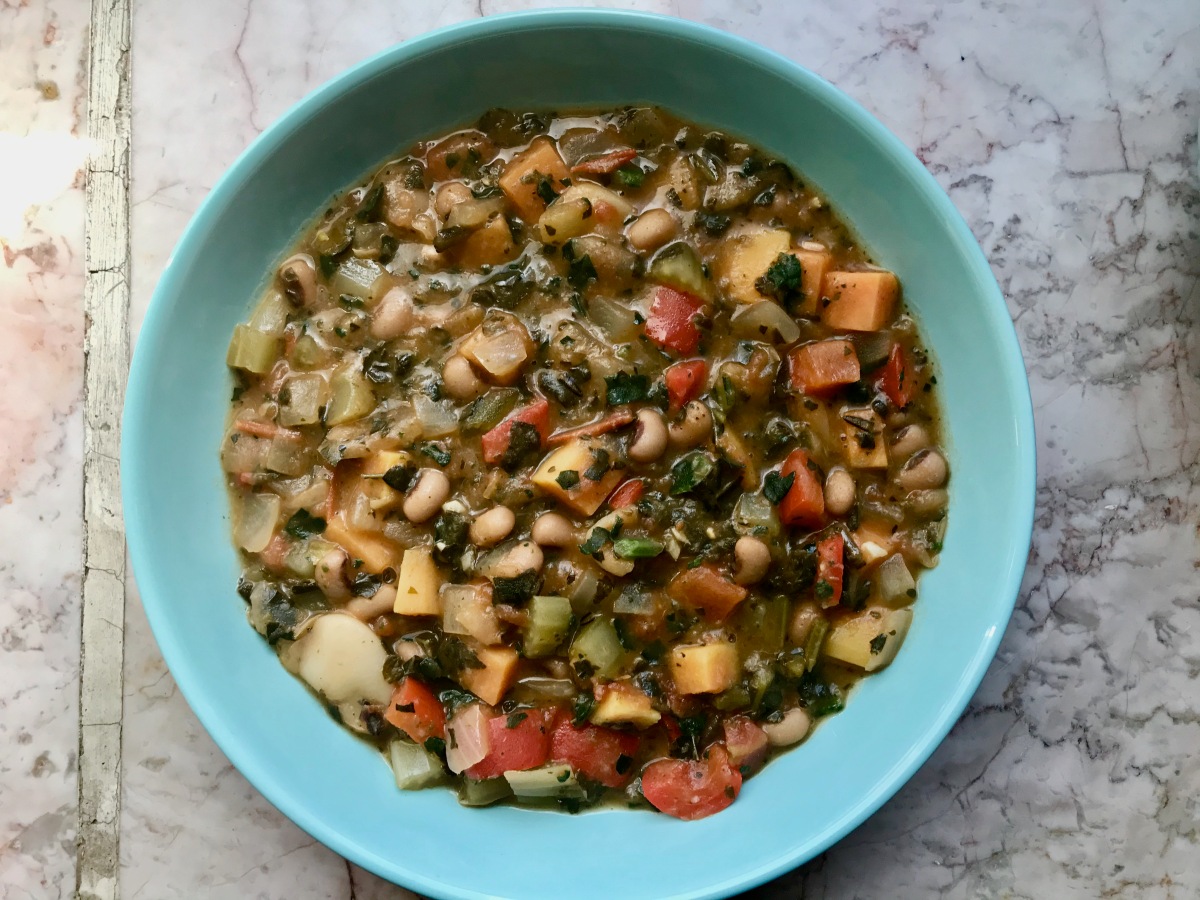 Winter Bean Stew with Sweet Potato & Kale